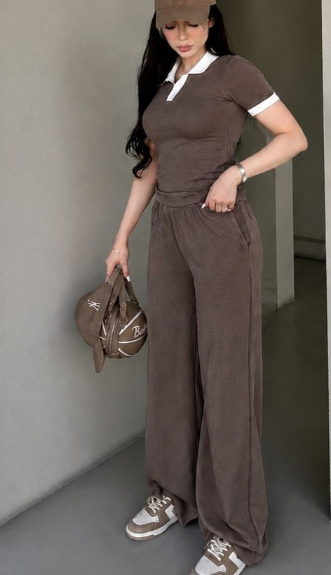 ست پلوشرت و شلوار بگ زنانه دو نخ گلکسی کد 80401