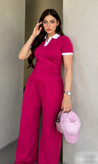 ست پلوشرت و شلوار بگ زنانه دو نخ گلکسی کد 80401