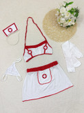ست کاستوم فانتزی زنانه پرستاری ۴ تکه (سوتین، دامن، جوراب، سربند) کد 1916